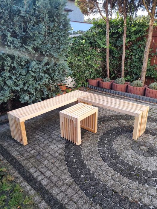 Ławka lamelowa drewniana, ławka ogrodowa, siedzisko drewniane 150cm