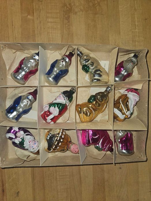 Ozdoby bańki szklane choinkowe z PRL