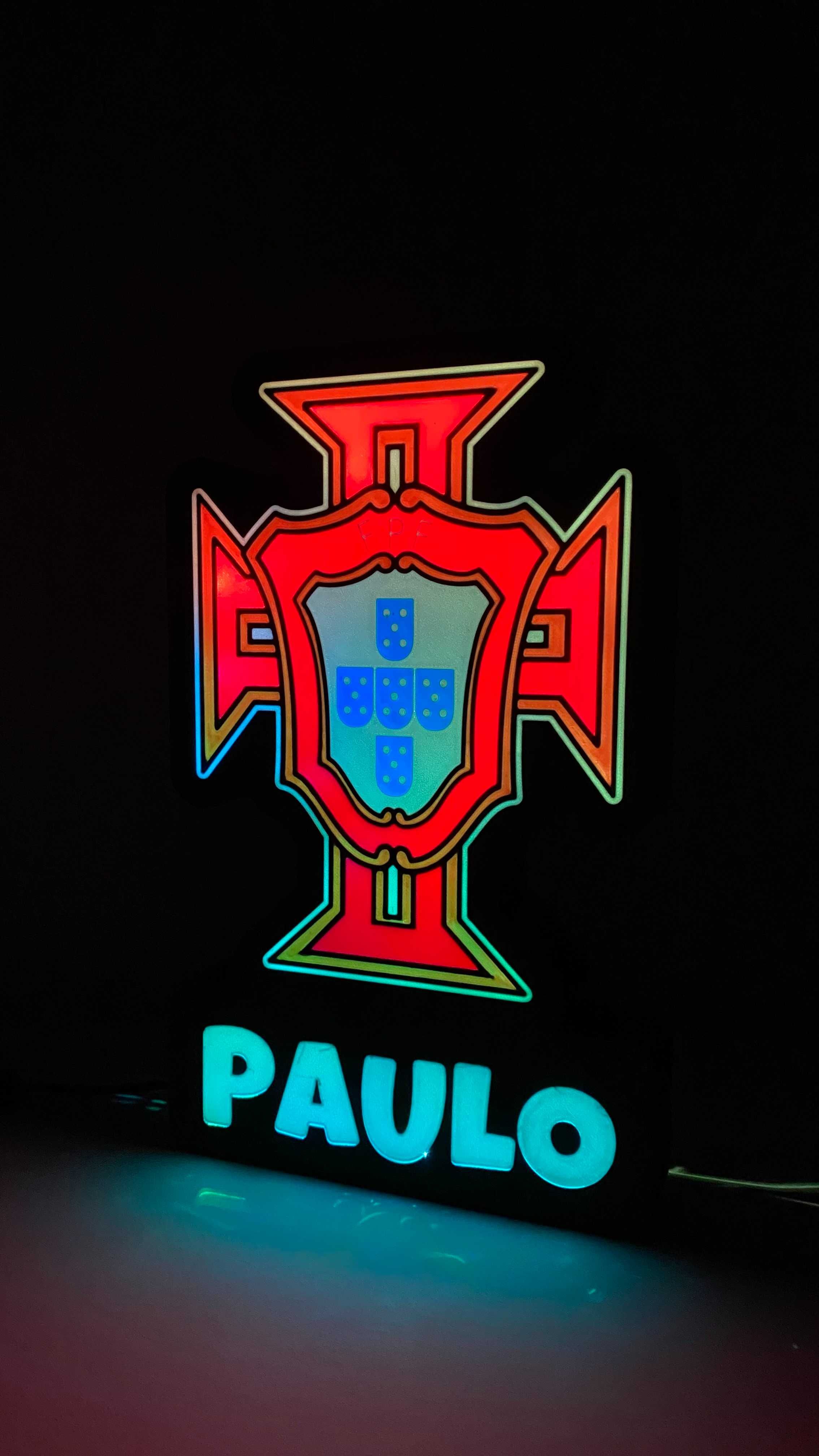 Caixa de Luz Seleção Portuguesa de Futebol Personalizável