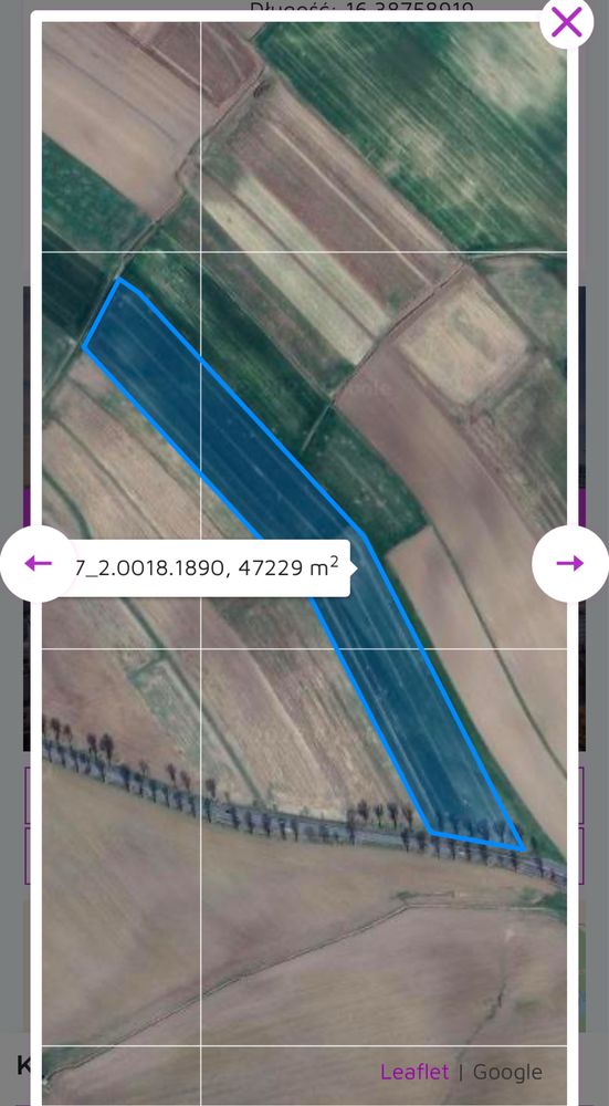Sprzedam działke, pole orne 4,7229 h