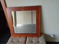 Espelho de casa de banho em madeira de cerejeira, de 65x65cms