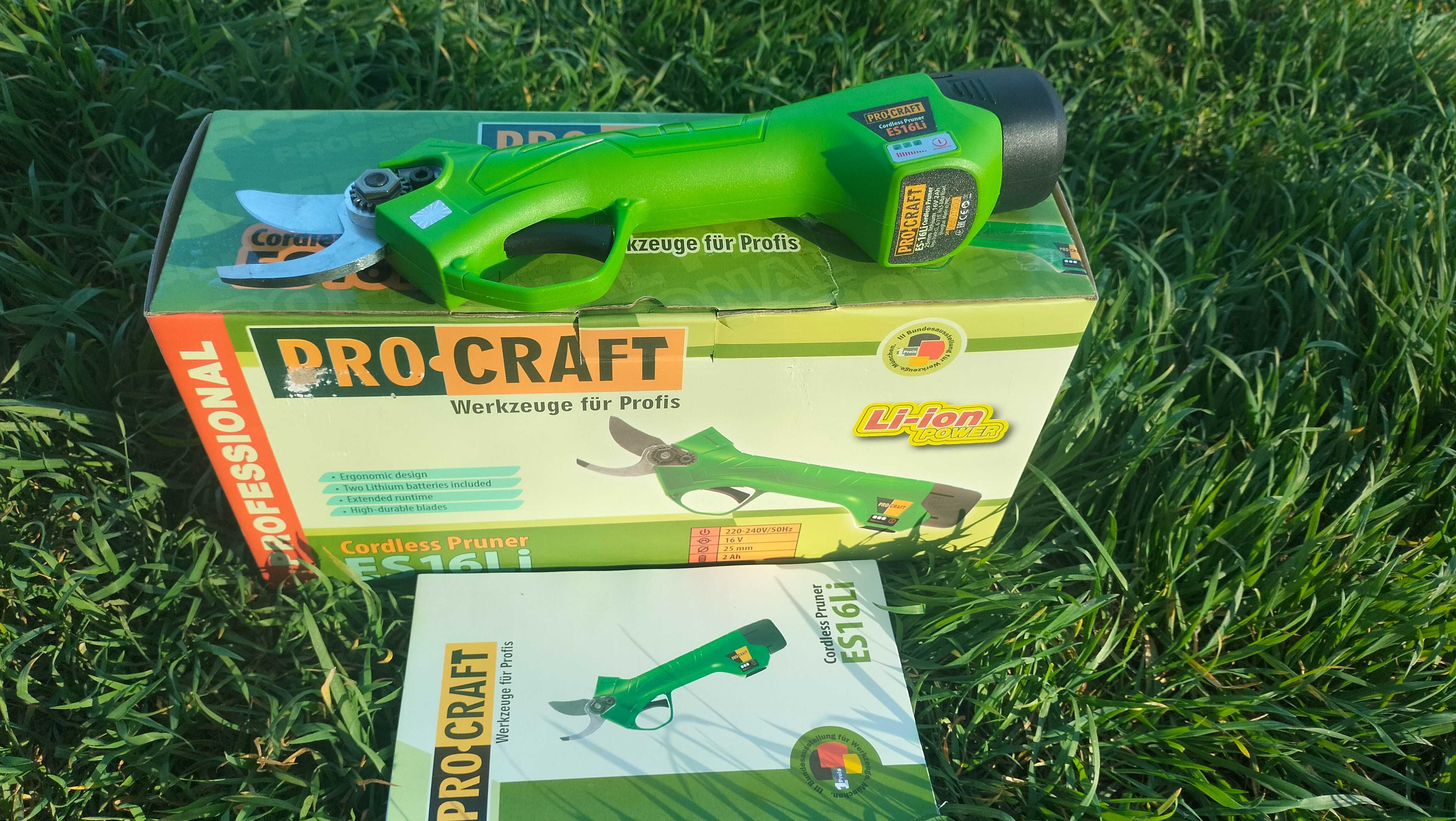Секатор аккумуляторный, садовый, PRO CRAFT.