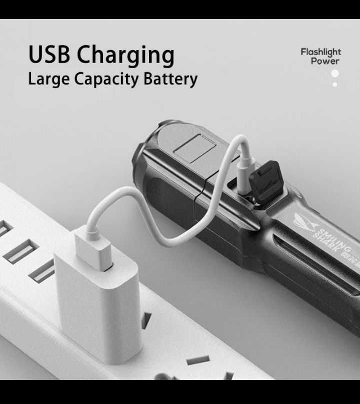 Фонарик Ручной c LED Диодом Т6 на Аккумуляторе 18650 и USB зарядкой