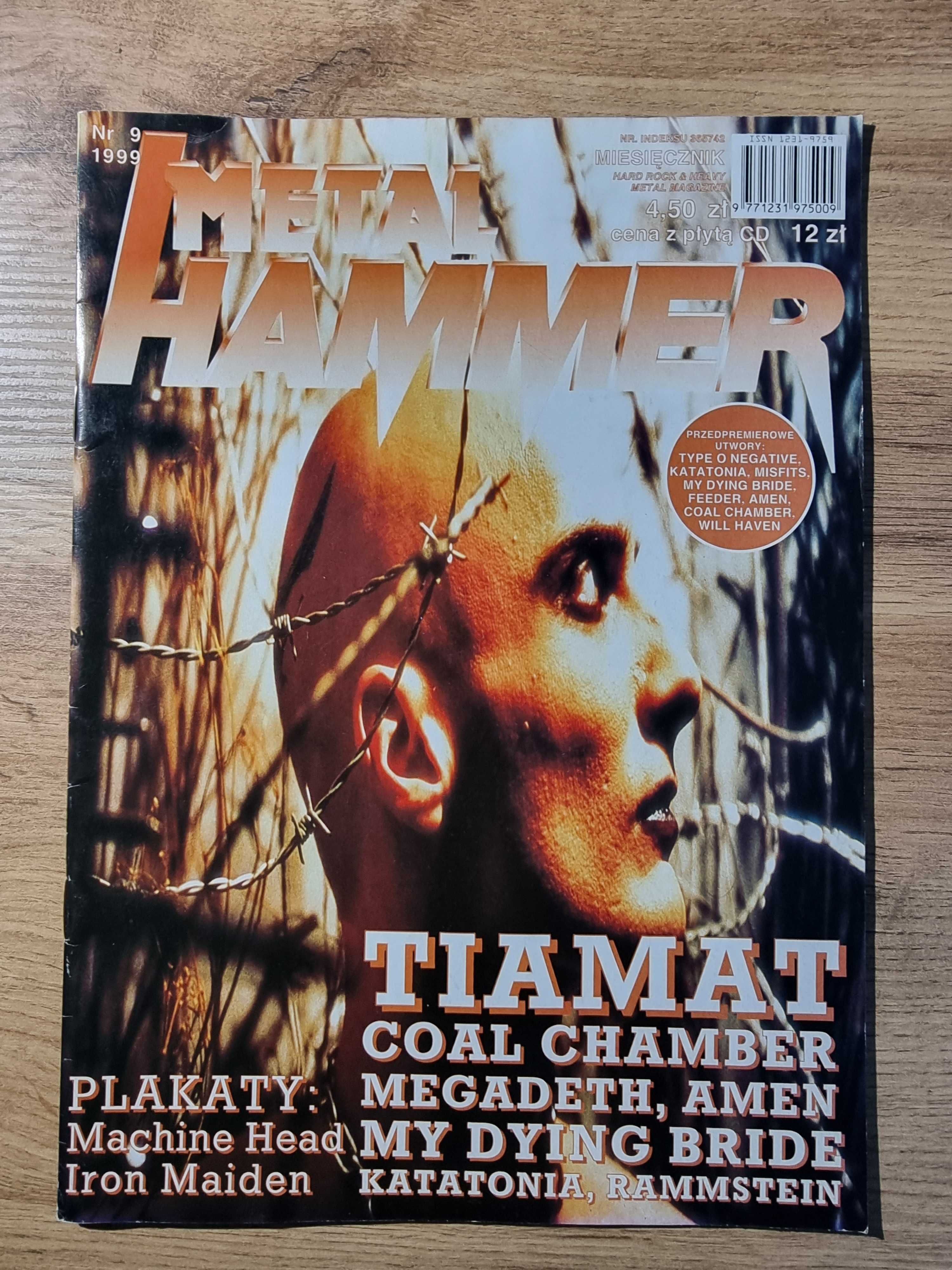 Metal Hammer 9/1999 - Tiamat, Plakaty: Machine Head i Iron Maiden
