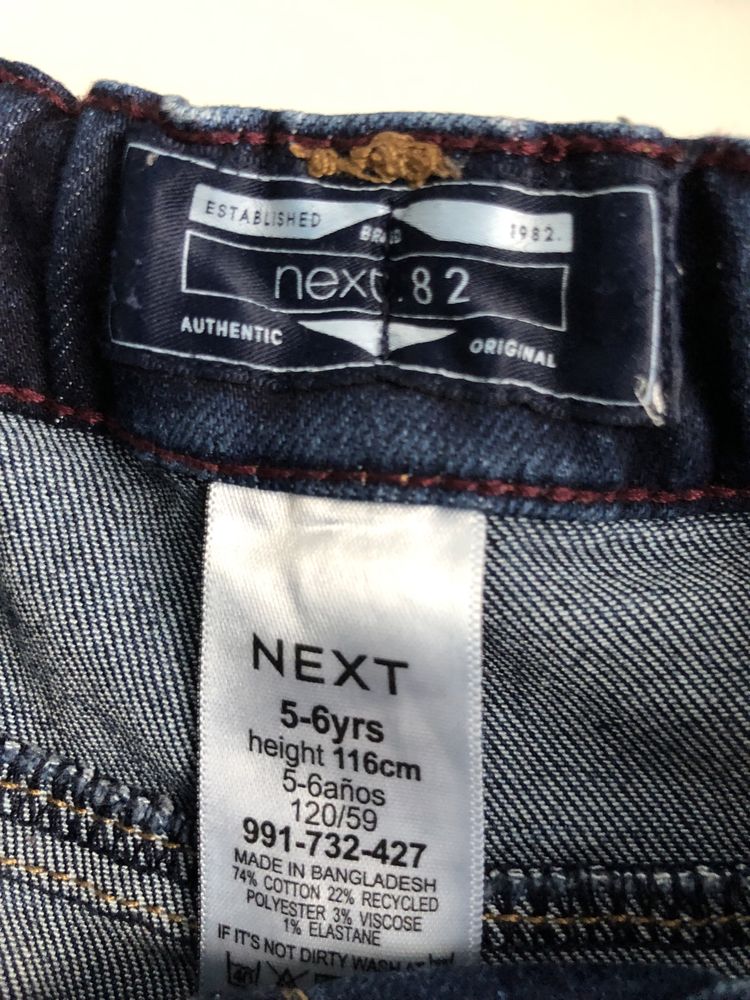 Spodnie jeansowe diznsy 5-6 regular 116 auto next
