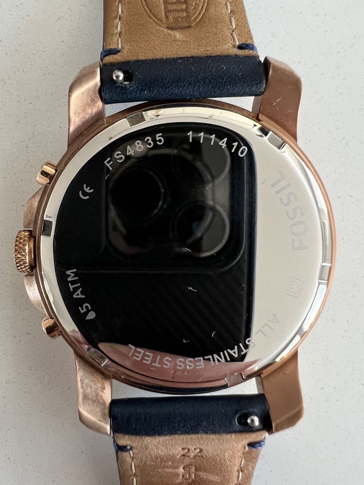 Zegarek Fossil FS4835 chronograficzny - granat, złoto