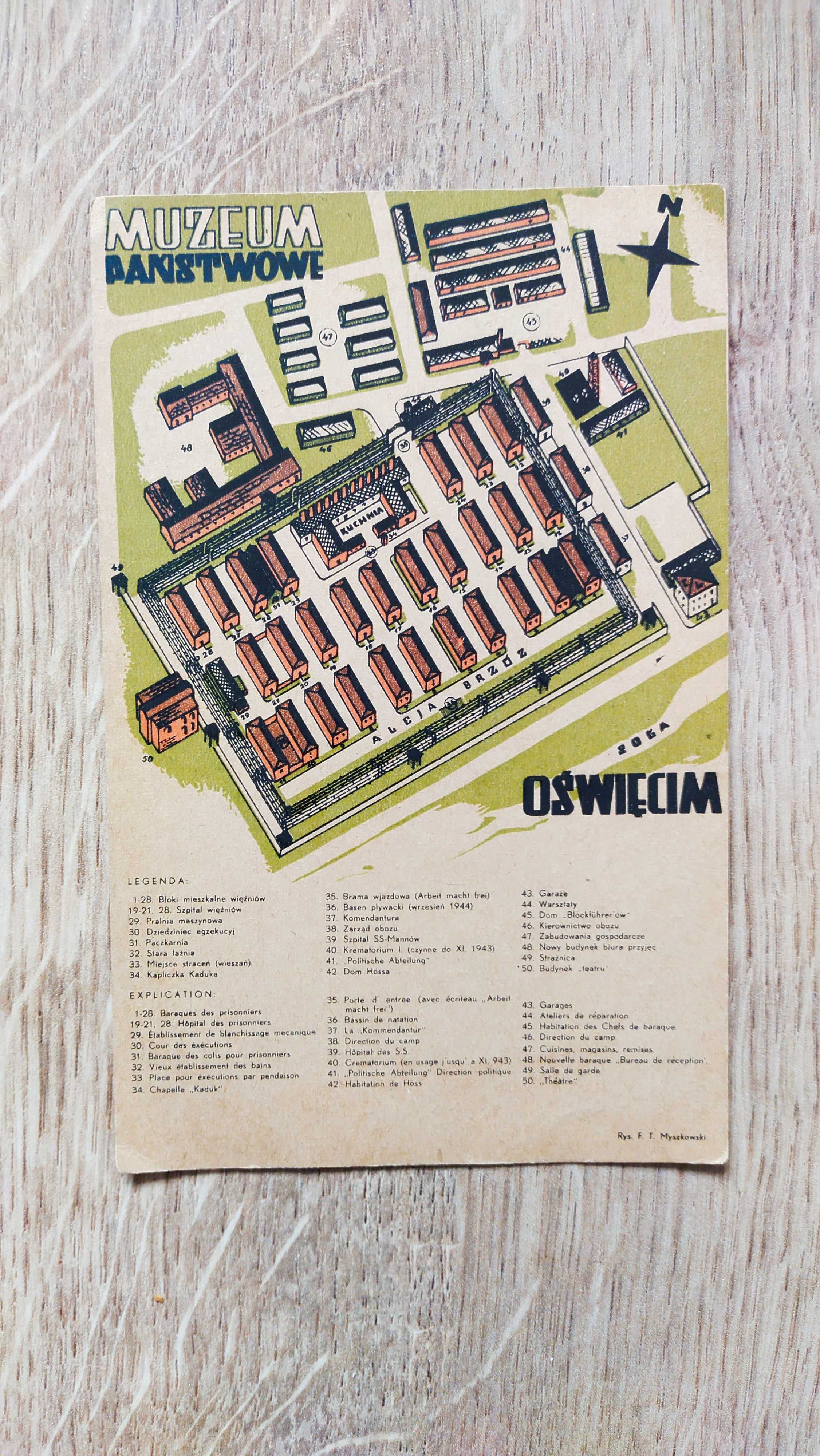 Pocztówka Plan Oświęcimia / Muzeum Państwowe