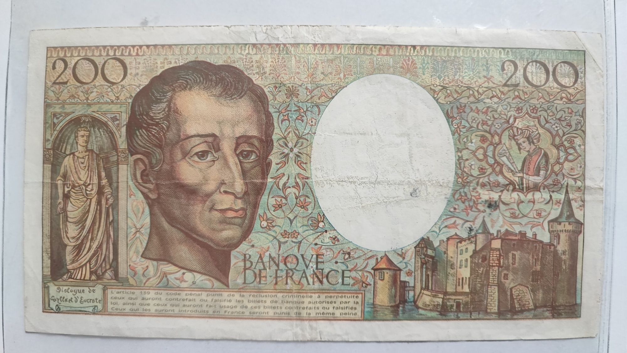 Banknot Francja 200 Franków