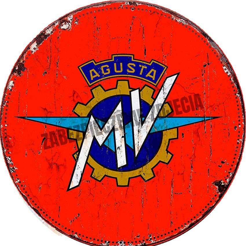 Kultowy szyld MV AGUSTA MOTORCYCLES Ø30 cm – styl retro