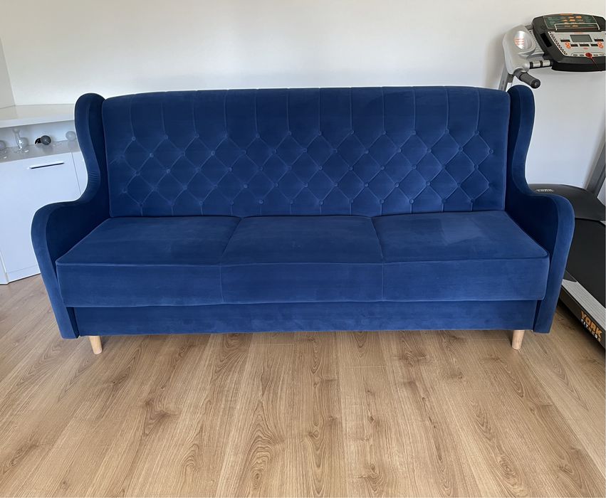 Sofa rozkładana, kanapa chabrowa