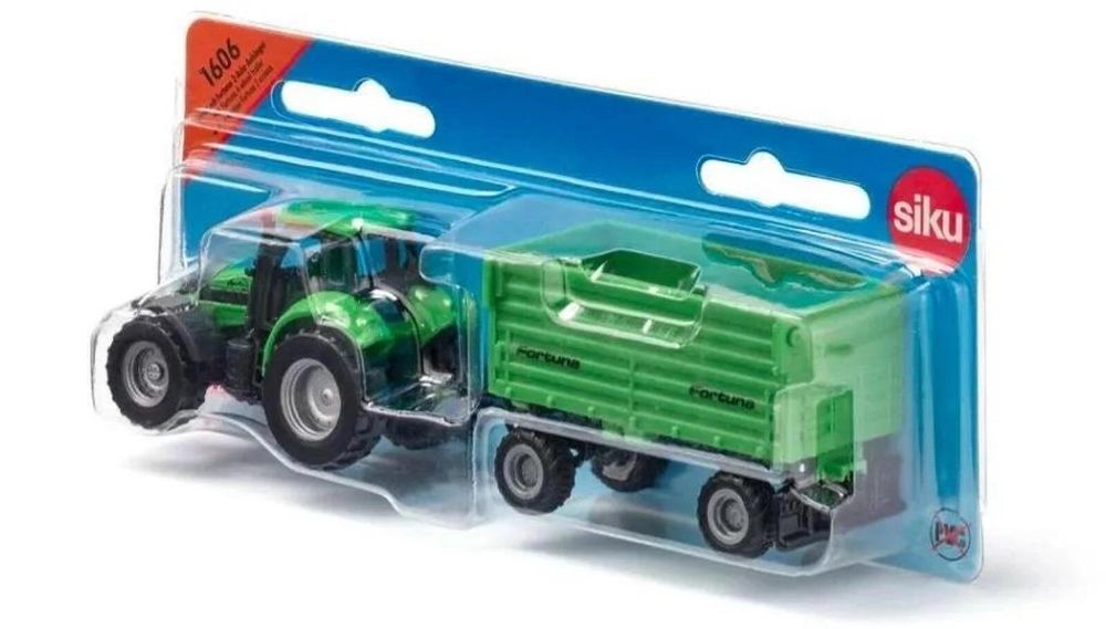 Siku Farmer - Deutz-Fahr z przyczepą Fortuna blister,78x196 mm