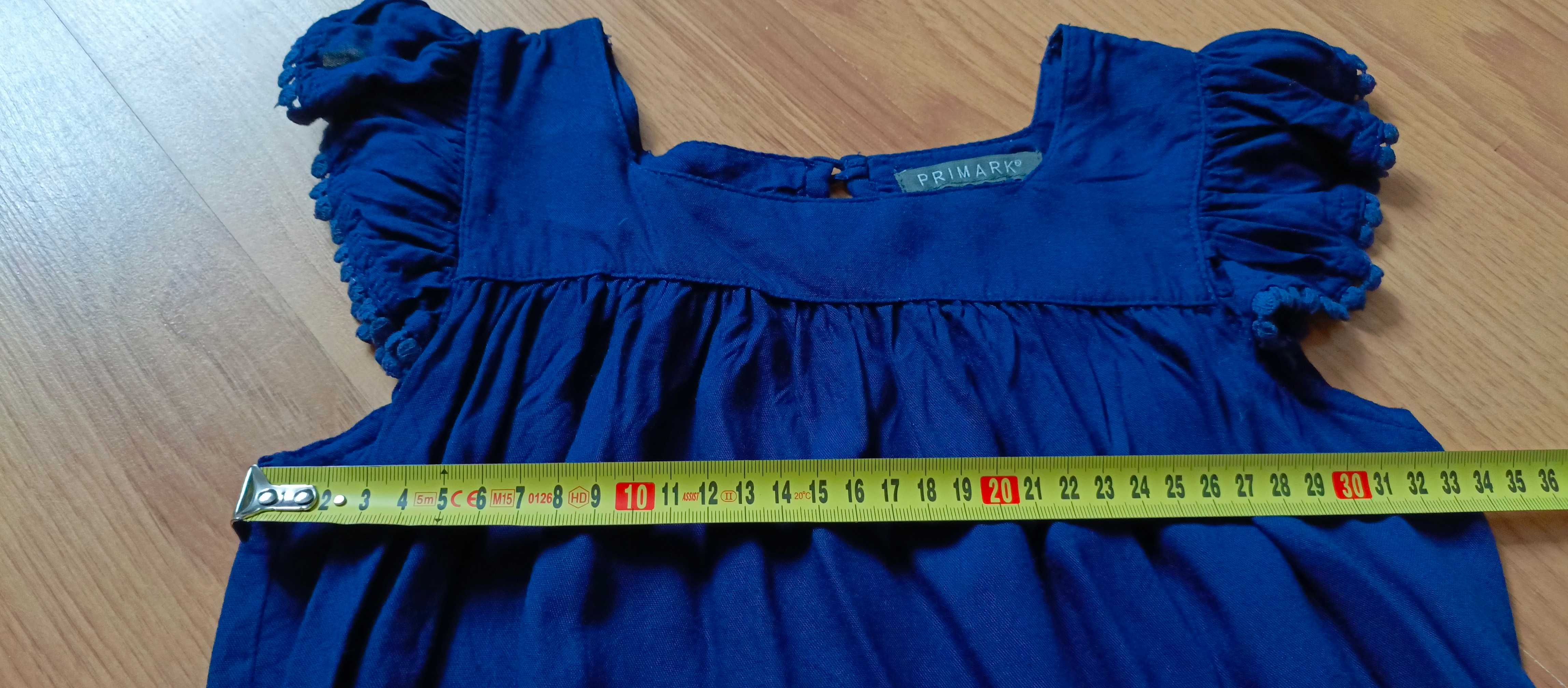 Granatowa bluzka z krótkim rękawem dla dziewczynki rozmiar 116