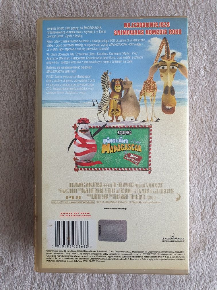 Kaseta VHS Bajka Madagaskar