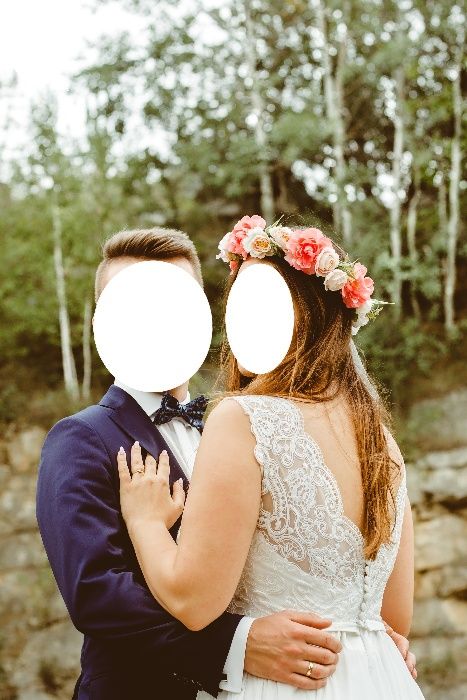 Suknia ślubna Mari Lill Dajana 38 40 boho koronka muślin ivory