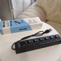 USB Hub 2.0 на 7 портов с выключателями . USB-концентратор