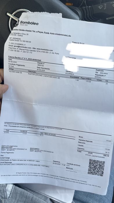 Vende-se Injetor Continental Motor 1.6 HDI