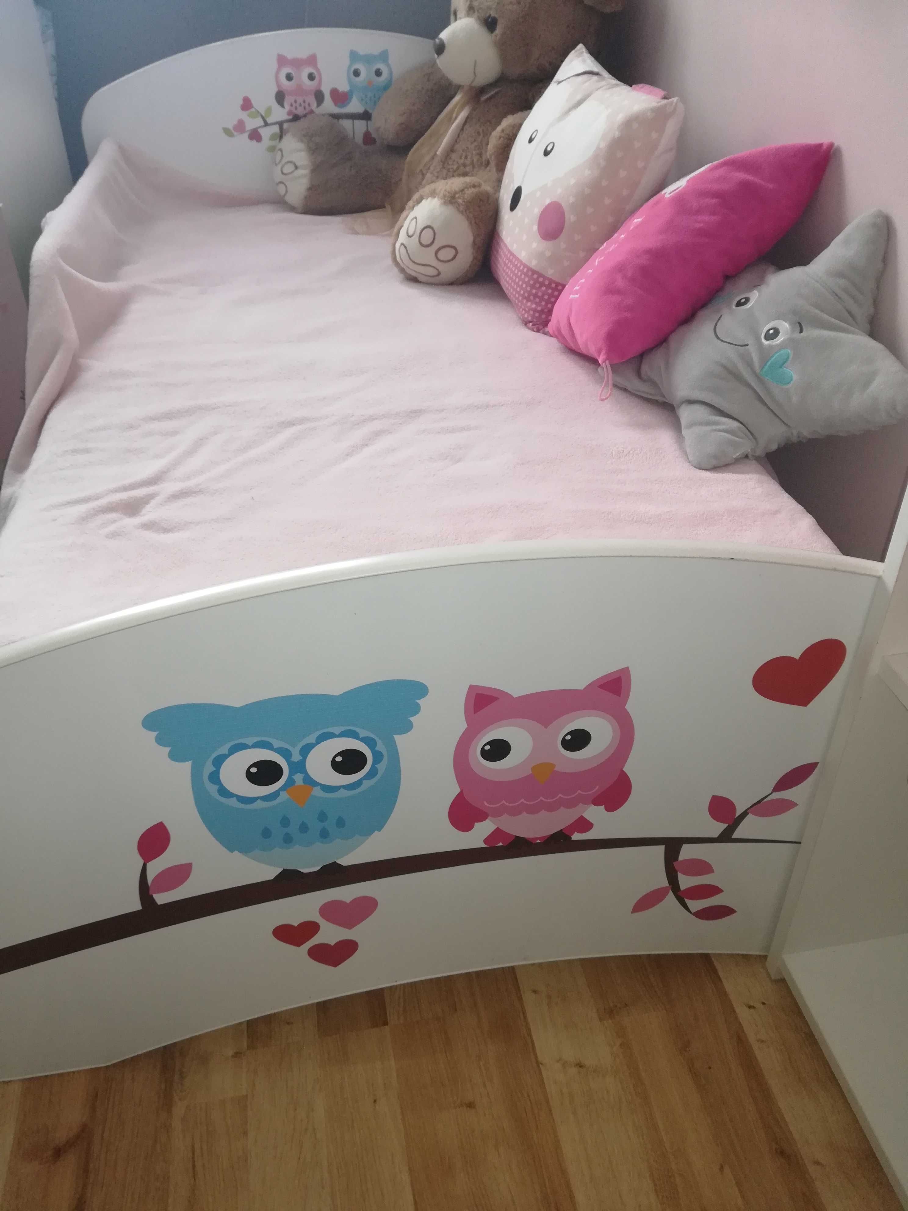 Łóżko 80x160 z materacem, łóżeczko dla dziewczynki, łóżko dla dziecka