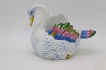 Pequeno Cisne Coleção Calypso Vista Alegre 1971 Pintado à Mão 10 cm