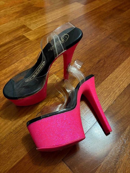 Sapatos Pole Dance Rosa Choque