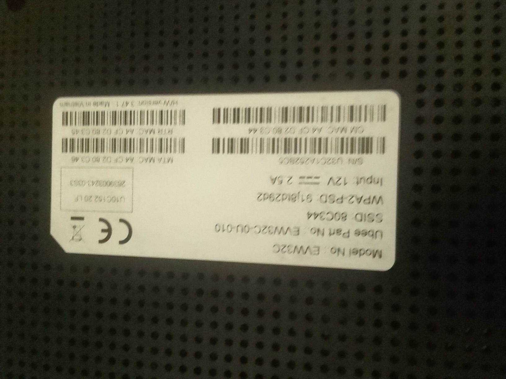 Modem router ubee ev32c