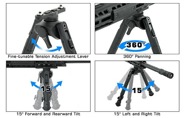 Сошки Leapers UTG Recon 360 ° с Качалкой.На M-lock и Weaver. AR15/АК