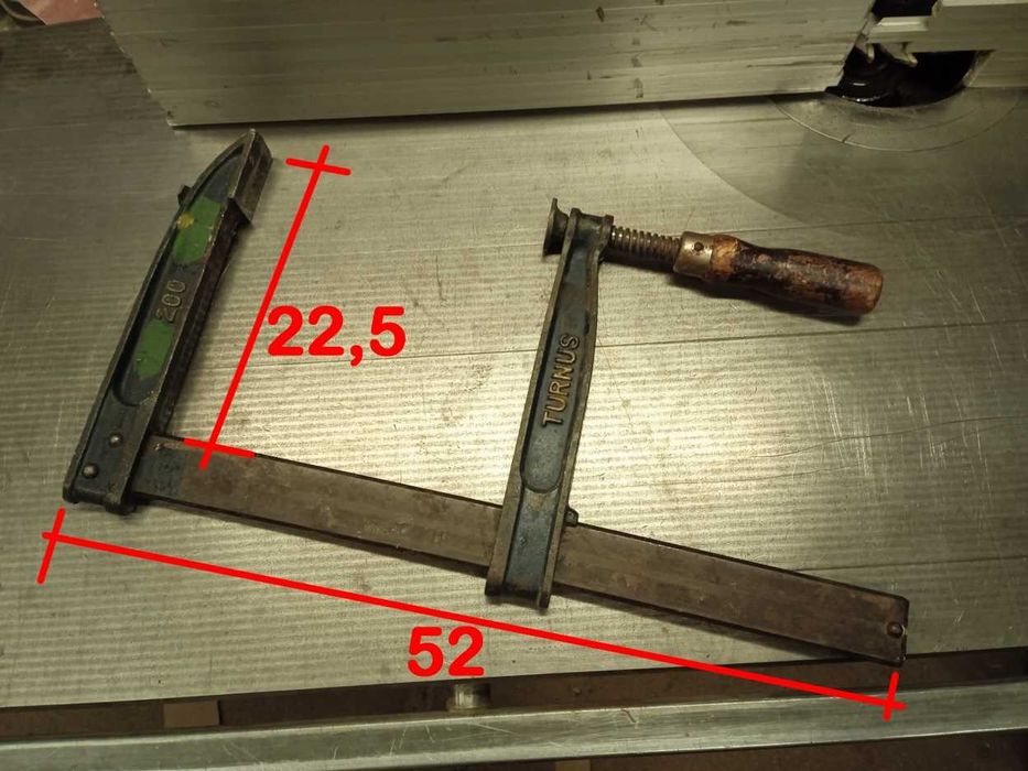 Ścisk stolarski niemiecki TURNUS o dużym wysięgu 200 mm. Solidny