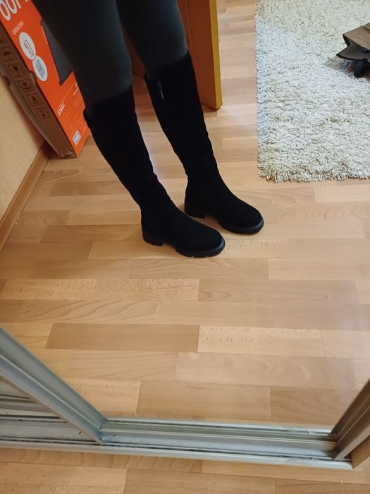 Сапоги зимние, новые ,замш натуральный, размер 37