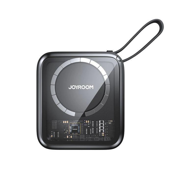 Powerbank Joyroom 10000mAh z MagSafe 22.5W z kablem Lightning - czarny