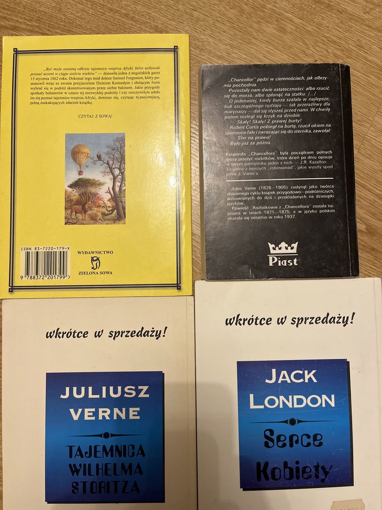 Juliusz Verne książki Tajemniczy Pilot, Pięć tygodni w balonie, inne