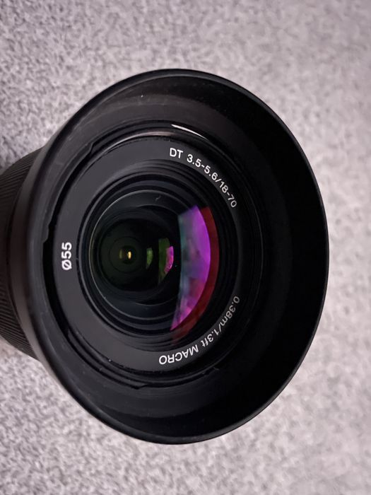 Aparat Sony a350 obiektyw 3.5-5.6/18-70 z statywem i akcesoriami
