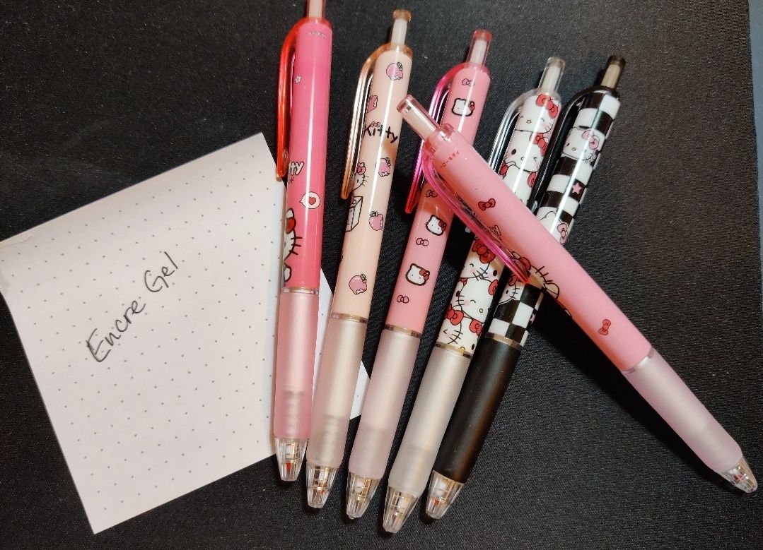 Набір гелевих ручок Hello Kitty Sanrio 6 шт. Гелеві чорні ручки