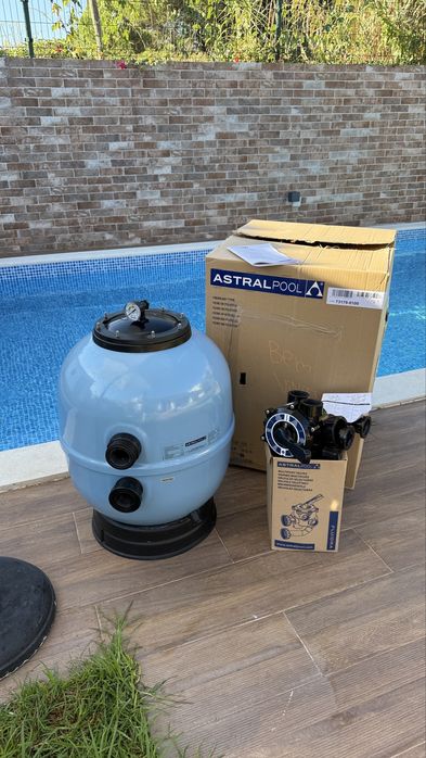 Filtro de piscina Aster 500 Azul com válvula, Astralpool