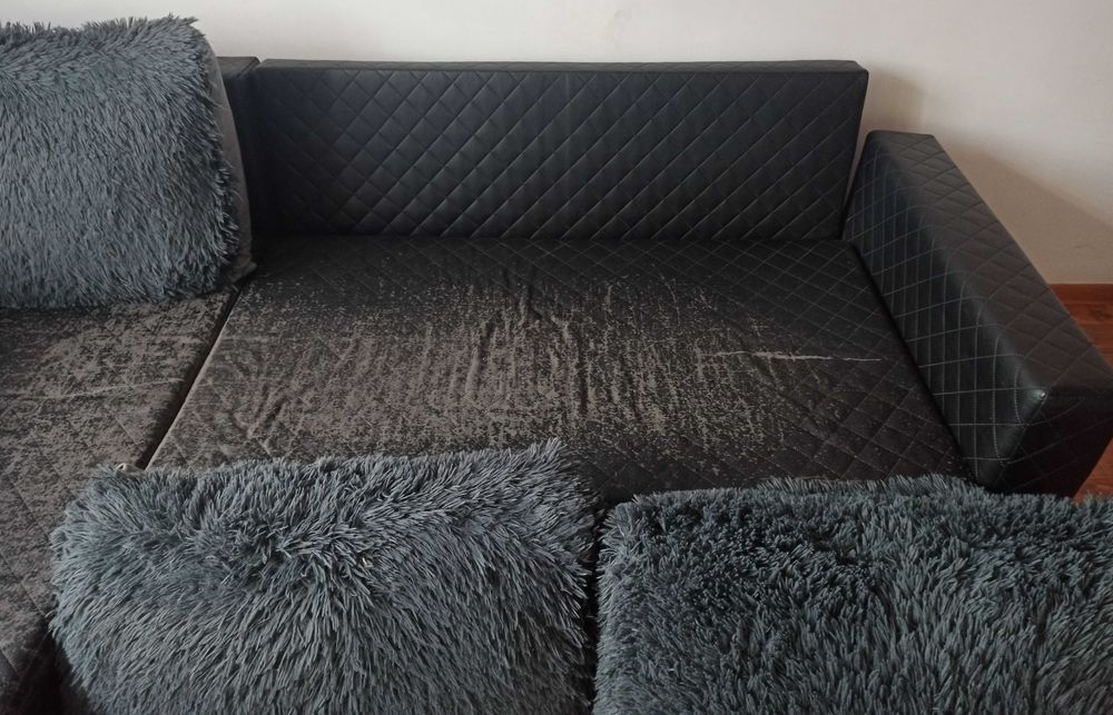rozkładana sofa narożnik do spania 250 x 170 cm 2 pojemniki na pościel