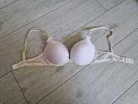 H&M biały biustonosz super push up z koronką 70B