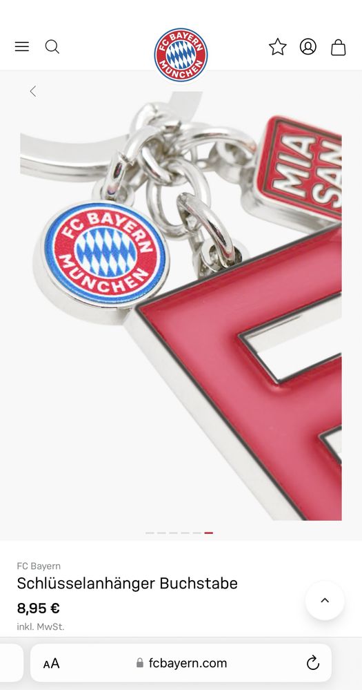 Новий брелок для ключів FC BAYERN MUNCHEN ФК Баварія літера буква