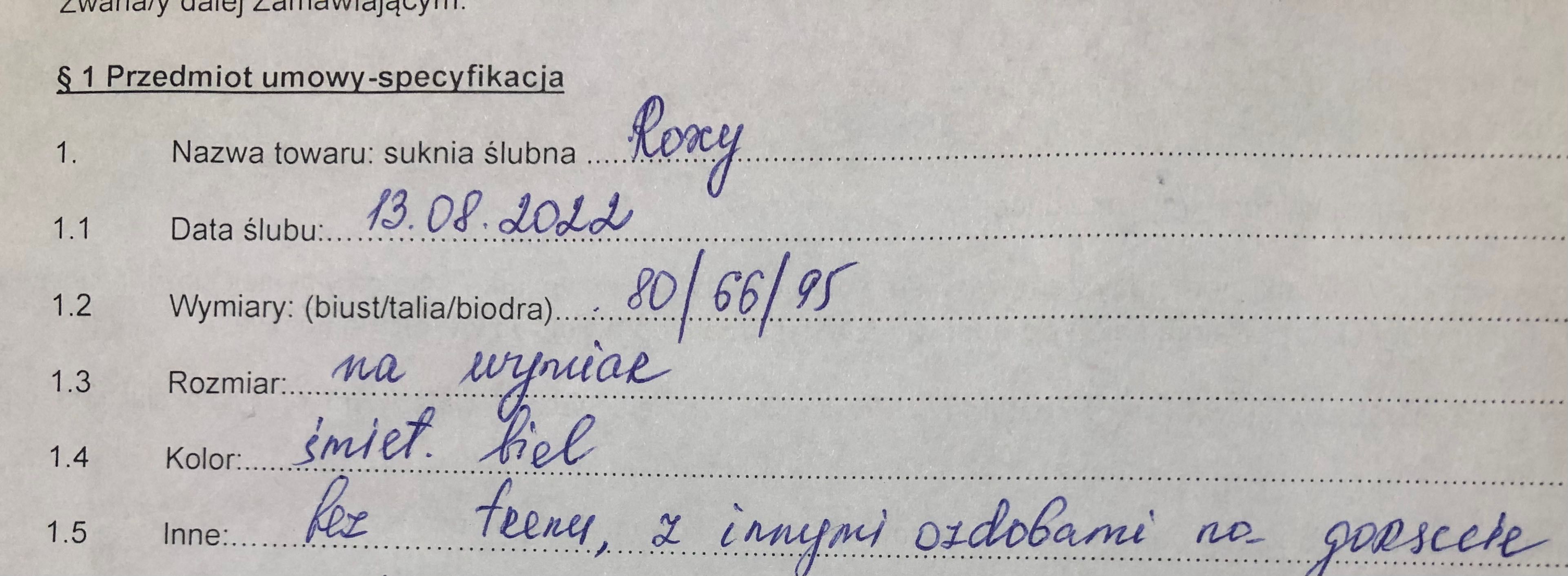 Sukienka ślubna Roxy