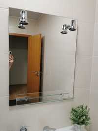 Espelho wc com dois pontos de iluminação