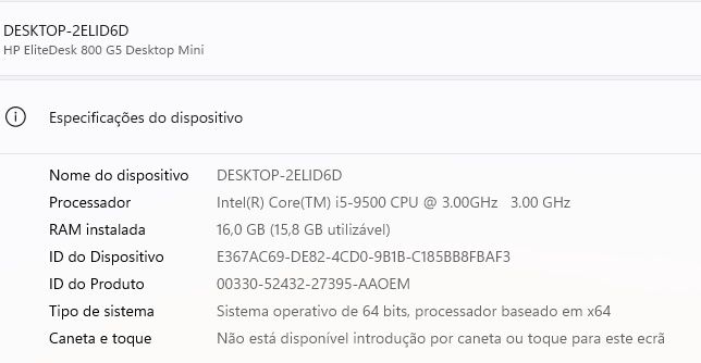 HP Elitedesk 800 G5 Mini