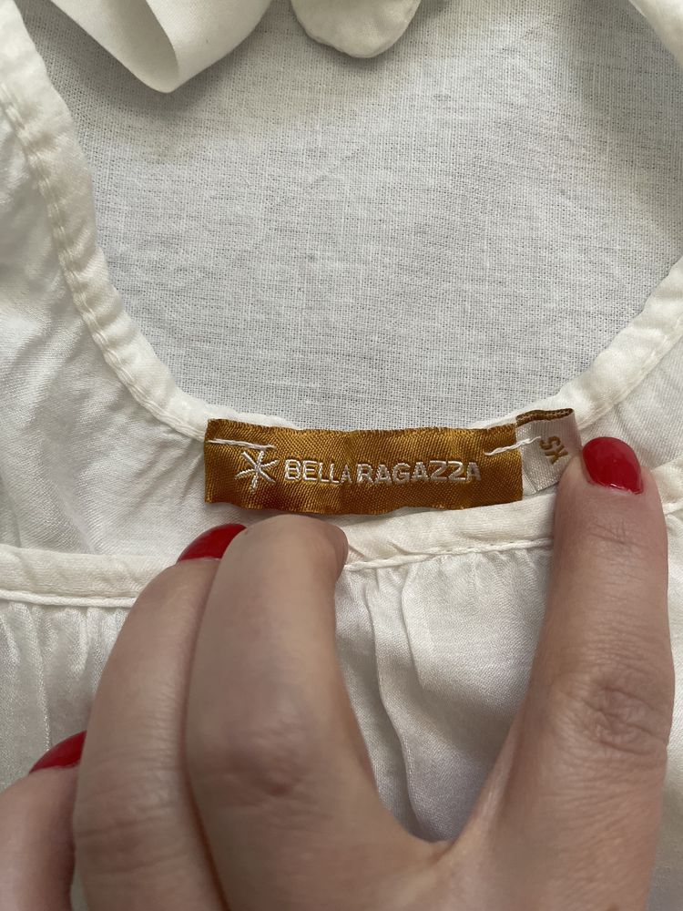 Bella ragazza bluzka jedwab lato biała XS