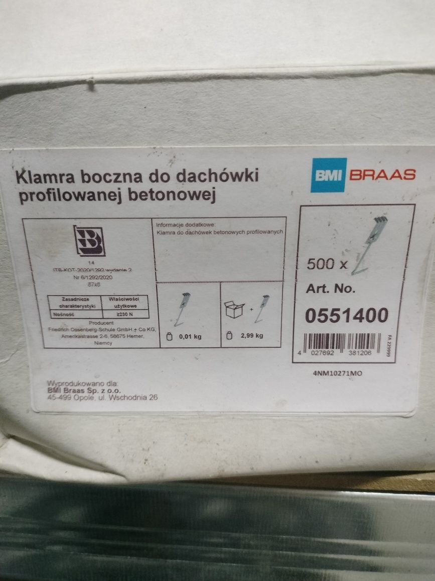 Klamra do dachowki 150szt
