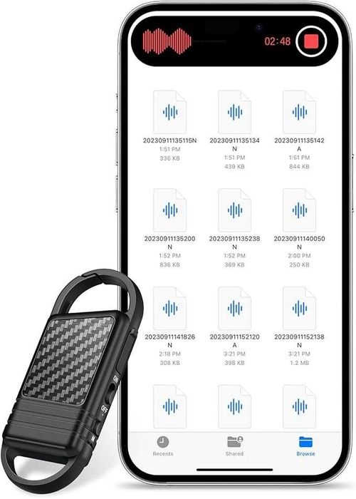 Dyktafon 64 GB cyfrowy rejestrator audio, głosu z redukcją szumów AI