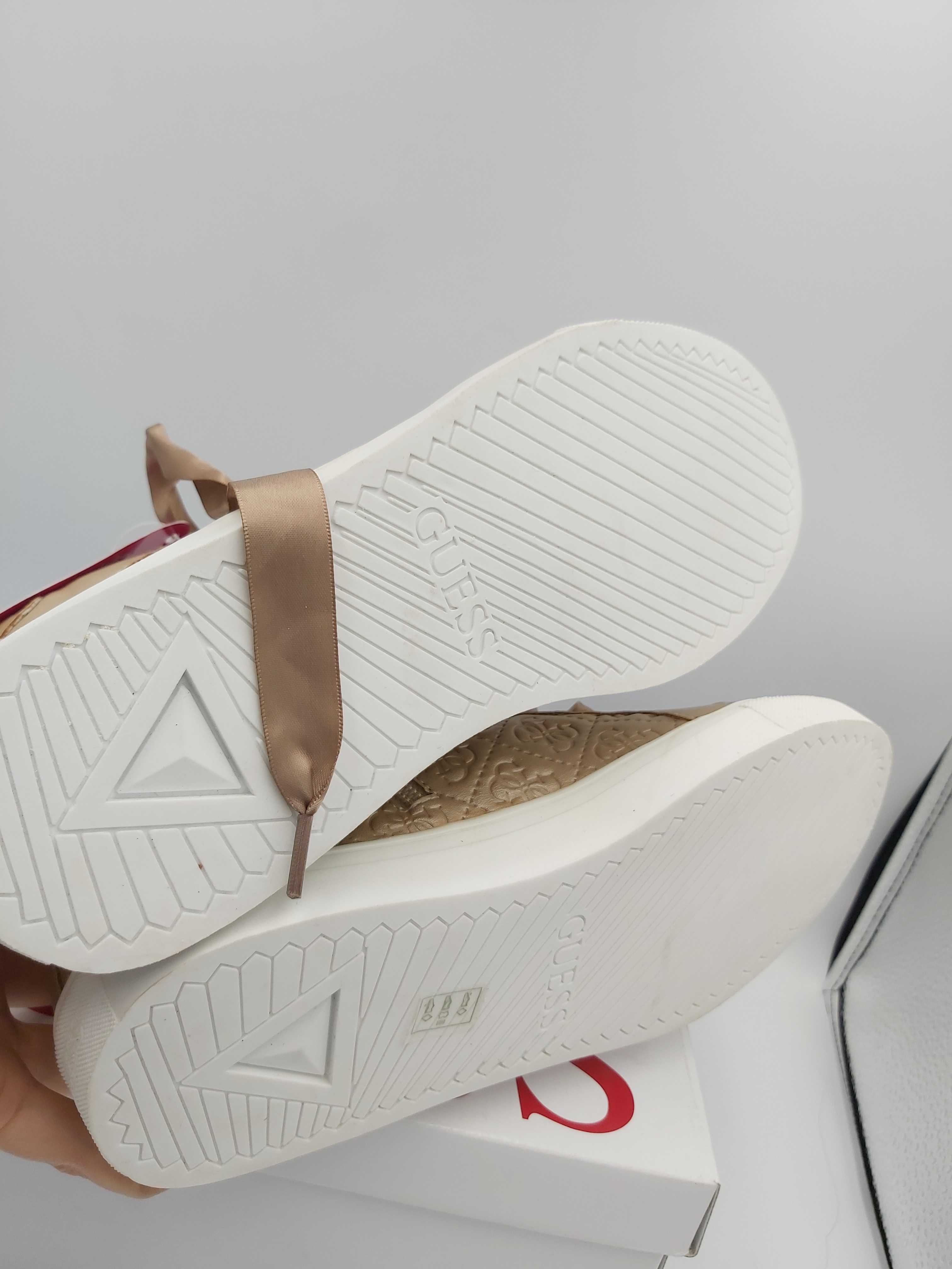 NOWE sneakersy GUESS botki perłowe brazowe rozmiar 39