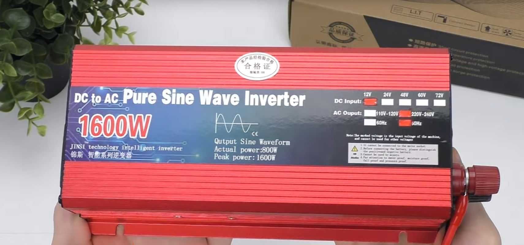 Инвертор чистый синус 1600W ДЛЯ КОТЛОВ 12V/220v преобразователь