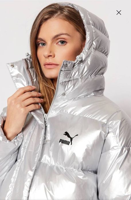 НОВИЙ PUMA ОРИГІНАЛ XS жіночий сріблястий зима пуффер  589584 10