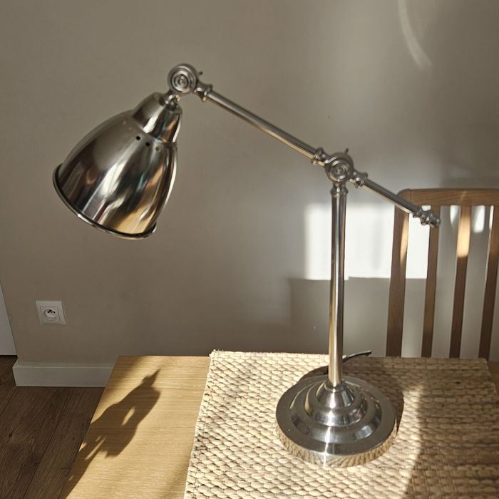 Ikea Barometer srebrna lampa biurkowa