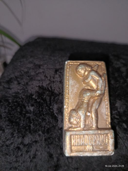 Stara Antyczna Gipsowa Figurka Kamasutra Pozłacana