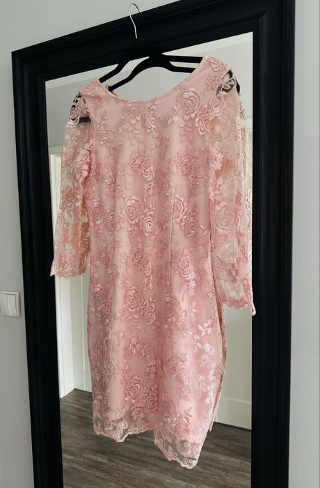 Sukienka mohito koronka pudrowy róż M komunia