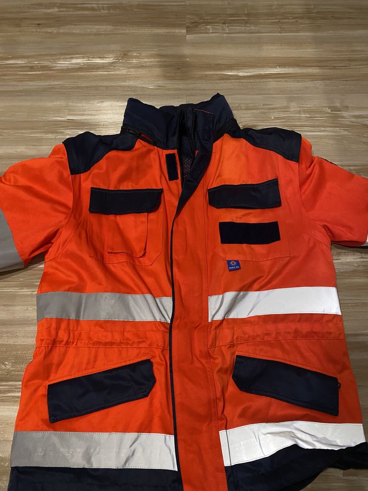 Komplet kurtka spodnie ratownik ratownictwo medyczne fluo Maxel