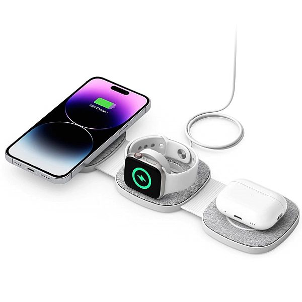 Tech-Protect Qi15W-A32/3In1 Magnetic Magsafe Wireless Charger Grey