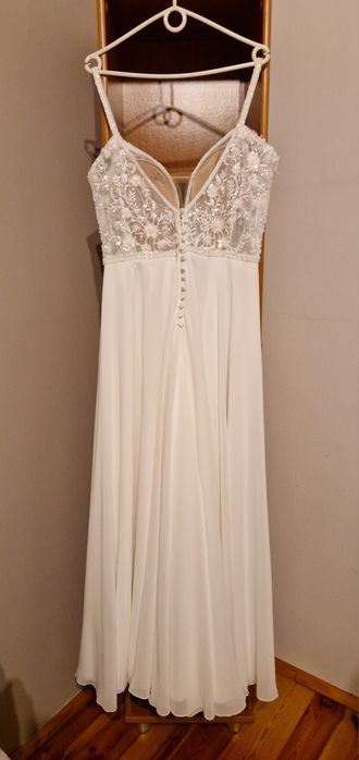 Suknia ślubna muślin koronka